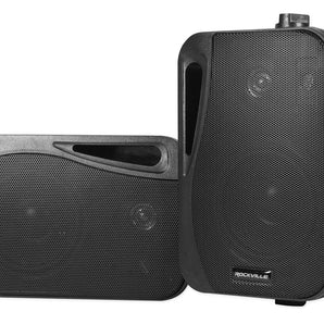 (2) Rockville HP4S-8 BK Black 4" Outdoor/Indoor 8-Ohm Wall Mount Home Speakers