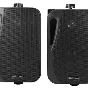 (2) Rockville HP4S-8 BK Black 4" Outdoor/Indoor 8-Ohm Wall Mount Home Speakers