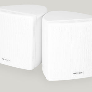 Cube by Rockville Pair of 3.5" White Home Theater Wall Speakers+Swivel Brackets