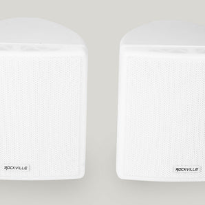 Cube by Rockville Pair of 3.5" White Home Theater Wall Speakers+Swivel Brackets