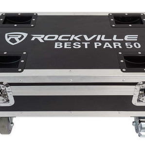 Rockville BEST CHARGE 50 Charging Travel Road Case For (8) BEST PAR 50 Lights