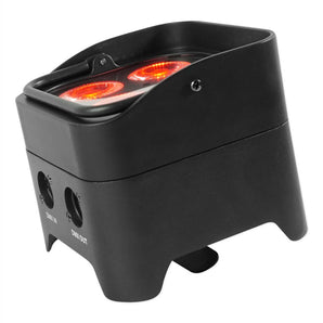 Rockville BEST PACK 50 (8) Black Battery Wash Lights+Wireless DMX+Charging Case