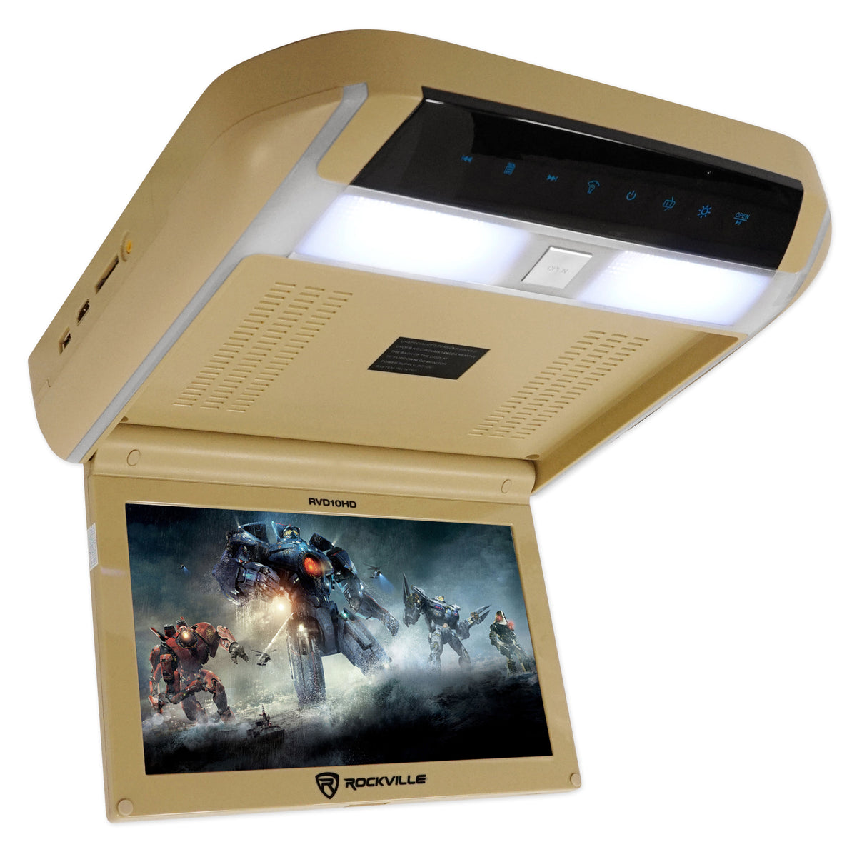 Rockville RVD10HD-BG 10.1" Flip Down Monitor DVD Player, HDMI, USB, Games, LED