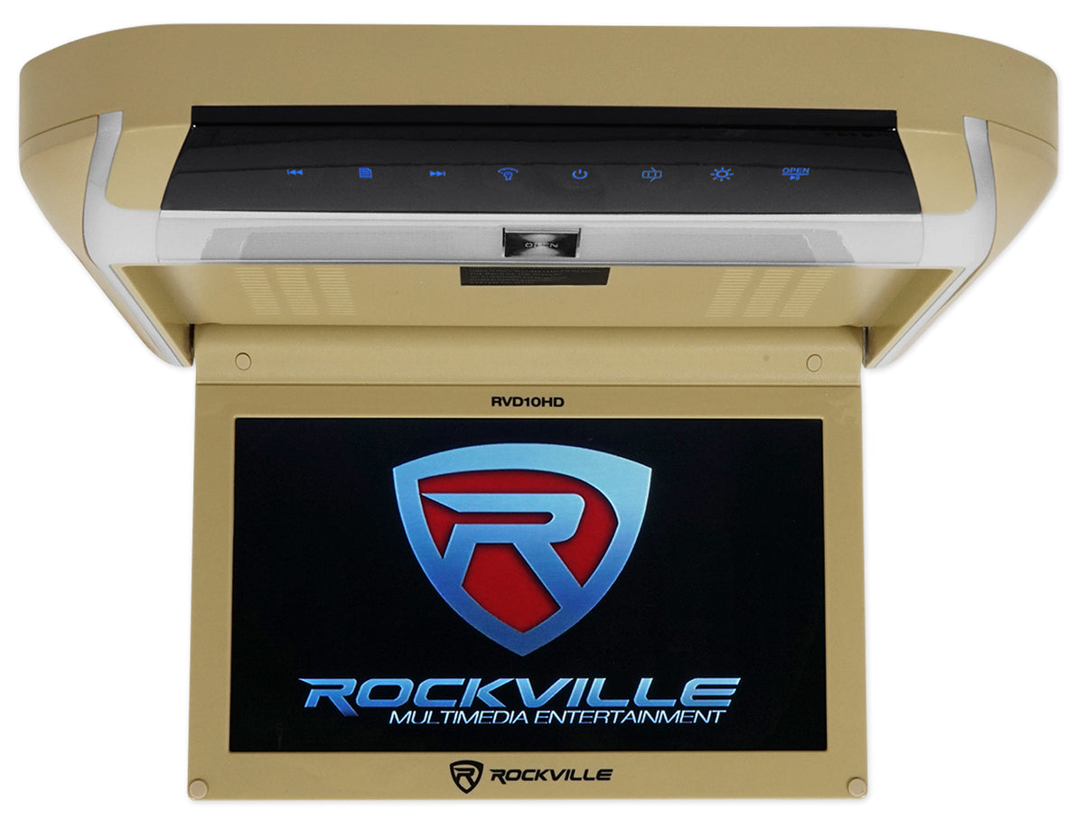 Rockville RVD10HD-BG 10.1" Flip Down Monitor DVD Player, HDMI, USB, Games, LED
