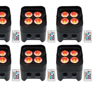 8 Rockville BEST PAR 50 Rechargeable Par Can Wash Lights w/Wireless DMX+RGBWA+UV