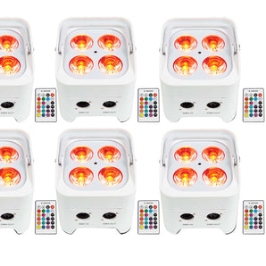 8 Rockville BEST PAR 50 White Rechargeable Par Wash Lights Wireless DMX+RGBWA+UV