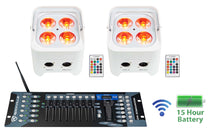 BEST PAR 50 White 2-Pack + ROCKFORCE W2 Controller Bundle