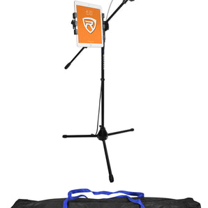 Rockville RVMIC5 Tripod Microphone Mic Stand+Boom+Gooseneck+iPad Clip+Bag+Shelf