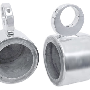 2 Rockville MAC525S 5.25" Polished Metal Marine Wakeboard Speaker Pod Enclosures