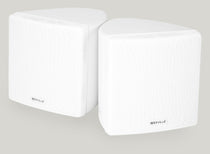 Cube by Rockville Pair of 3.5 inches White Commercial 70v Swivel Wall Mount Speakers