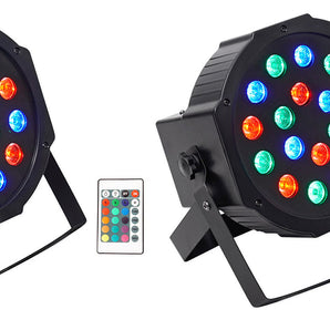 (2) Rockville BATTERY PAR 50 Rechargeable LED DMX DJ Club Wash Up-Lights+Remote