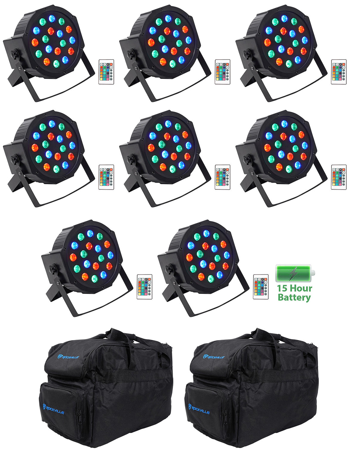 BATTERY PAR 50 8-Pack + (2) RLB30 Lighting Bags Bundle