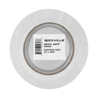 Rockville ROCK GAFF White Gaffers Tape 2" x 100 Ft For Pro Audio/Stage Wire