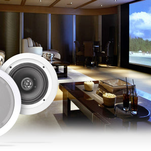 Pair Rockville HC85 8" Inch 700 Watt In-Ceiling Home Theater Speakers 8 Ohm