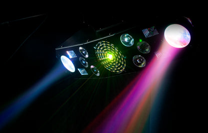 (2) Furious Five RG RGBW+UV LED Laser/Strobe/Derby Effect Lights