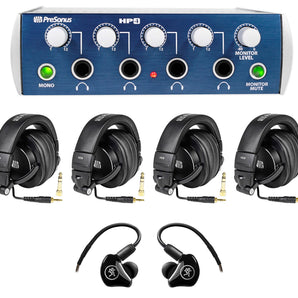 PRESONUS HD9/HP4 PACK Headphone Amp Bundle With (4) HD9 Studio Headphones Bundle with Mackie Monitors