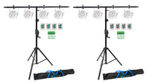 (8) Rockville BATTERY PAR 50 White Rechargeable DMX DJ Wash Lights+Crank Stands