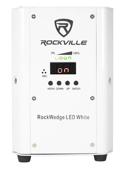 (6) RockWedge LED RGBWA+UV White Wireless DMX Battery Lights+Backpack