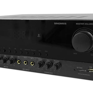 Rockville SINGMIX 5 2000w Bluetooth DJ/Pro/Karaoke/Home Amplifier Mixer Receiver