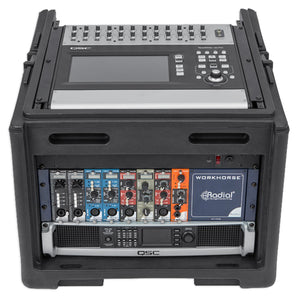 SKB 1SKB-R106W Rolling Case w/10U Top+6U Front Rack+Steel Rails+L/R Access doors