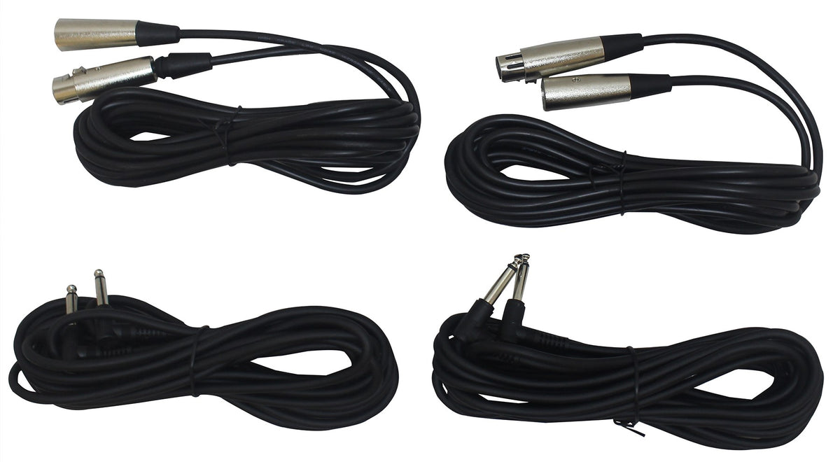 Pair of Rockville Package 12" 1400 Watts Passive DJ PA Speakers+(2) Stands+(2) Mics+Cables