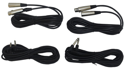 Pair of Rockville Package 12" 1400 Watts Passive DJ PA Speakers+(2) Stands+(2) Mics+Cables