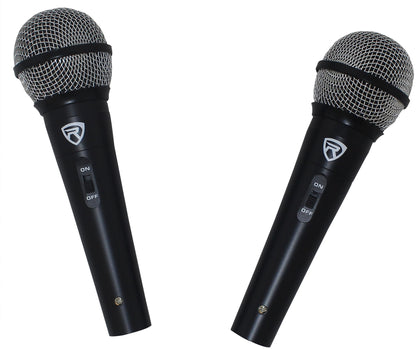Pair of Rockville Package 12" 1400 Watts Passive DJ PA Speakers+(2) Stands+(2) Mics+Cables
