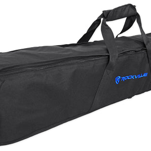 2) Rockville BATTERY STRIP 24 Rechargeable RGBW DMX DJ Wash Light Bars+Carry Bag