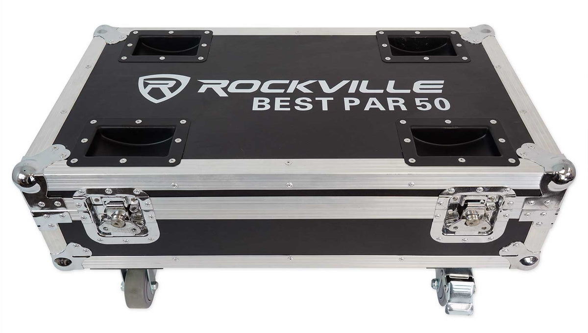 Rockville BEST CHARGE 50 Charging Travel Road Case For (8) BEST PAR 50 Lights