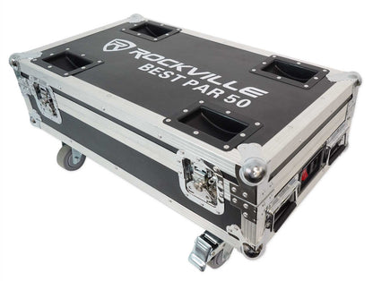 Rockville BEST CHARGE 50 Charging Travel Road Case For (8) BEST PAR 50 Lights
