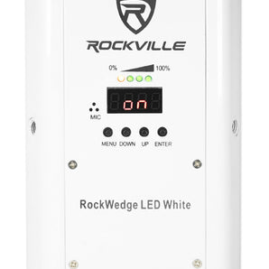 Rockville RockWedge LED RGBWA+UV Rechargeable Wireless Wash DJ Up-Light in White