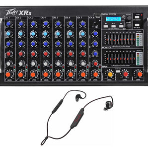 Peavey XR S 1000 Watt Powered 8 Channel Mixer w/Bluetooth/USB XRS+Fender Earbuds