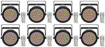 (8) EZPAR 64 RGBA ILS Rechargeable Battery Par Wash Up-Lights
