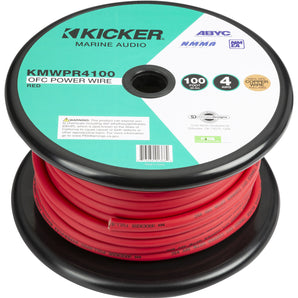 KICKER 47KMWPR4100 100 ft. 4 AWG Marine Power Wire in Red KMWPR4100