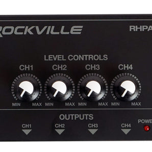 Rockville RHPA4 4 Channel Pro Headphone Amplifier Stereo/Mono Amp