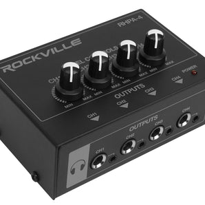 Rockville RHPA4 4 Channel Pro Headphone Amplifier Stereo/Mono Amp