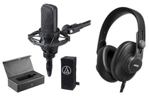 Audio Technica AT4033A Condenser Microphone Mic+Shockmount+AKG Headphones