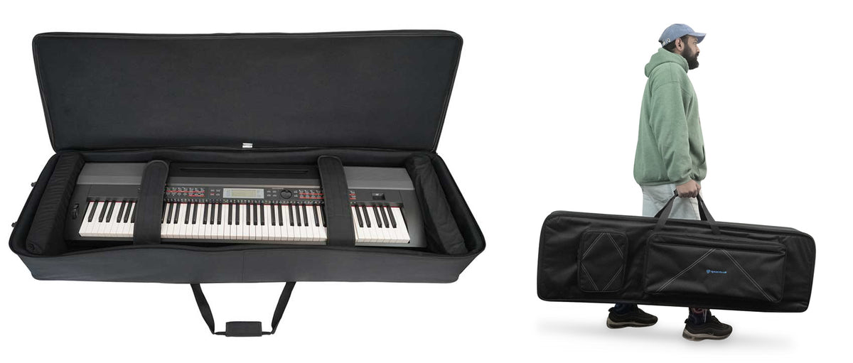Rockville BEST BAG 88 Key Slim Padded Rigid Keyboard Gig Bag Case+Foam Insert