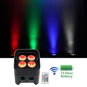 Rockville BEST PAR 50 Rechargeable Par Can Wash Light with Wireless DMX+RGBWA+UV