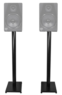 Pair Rockville RS37B 37" Steel Bookshelf Speaker / Studio Monitor Stands in Black