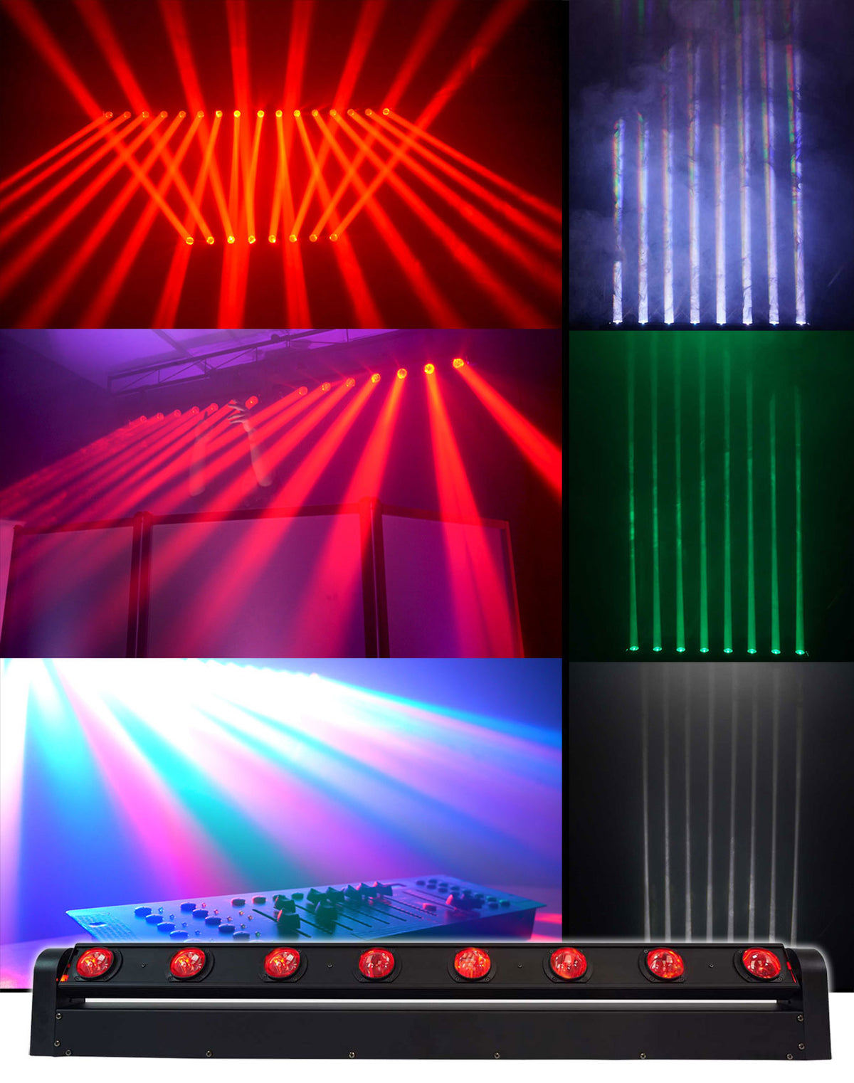 Rockville MOTIONSTRIP Motorized Moving Head RGBW Color Strip Wash\Beam Light Bar