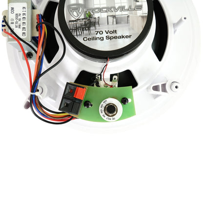 2 Rockville CC80T White 8" Commercial 70v Ceiling Speakers For Restaurant\Bar