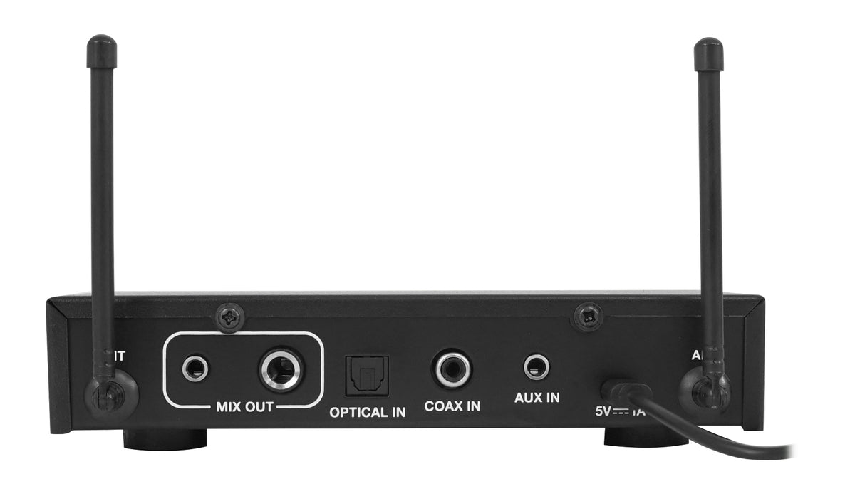 Rockville RKI60 Dual UHF 8 Chan Wireless Microphone Karaoke Interface and Mic Mixer