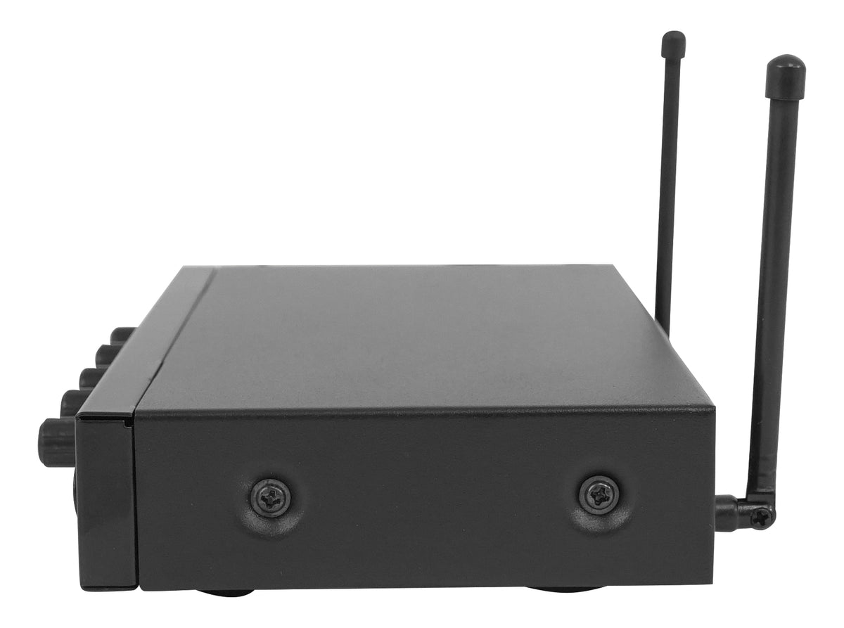 Rockville RKI60 Dual UHF 8 Chan Wireless Microphone Karaoke Interface and Mic Mixer