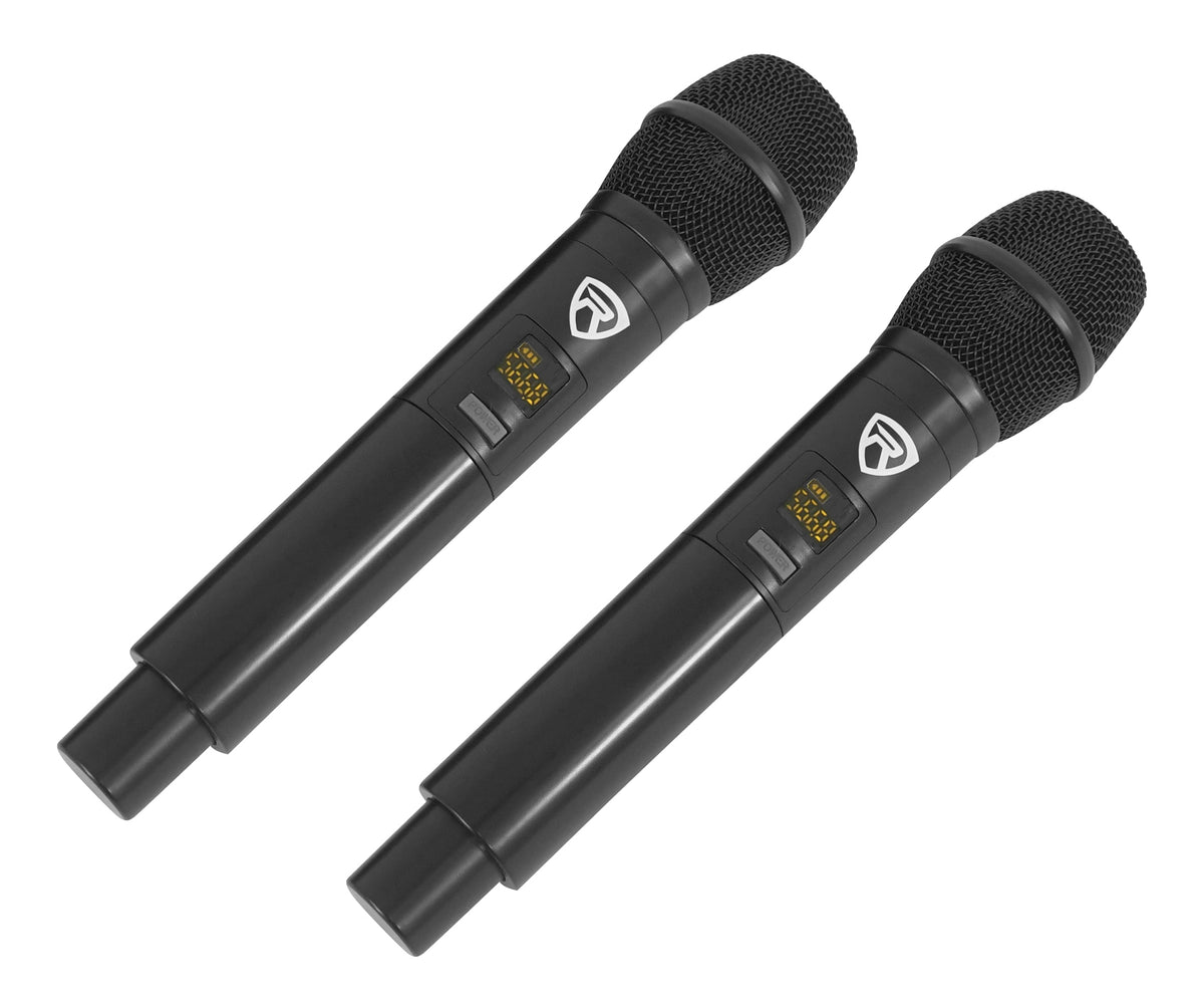 Rockville RKI60 Dual UHF 8 Chan Wireless Microphone Karaoke Interface and Mic Mixer
