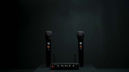 Rockville RKI60 Dual UHF 8 Chan Wireless Microphone Karaoke Interface and Mic Mixer