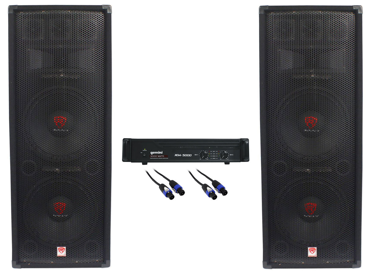 (2) RSG12.28 Dual 12" 2000W PA Speakers + XGA-5000 Amplifier + Cables