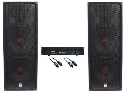 (2) RSG12.28 Dual 12" 2000W PA Speakers + XGA-5000 Amplifier + Cables