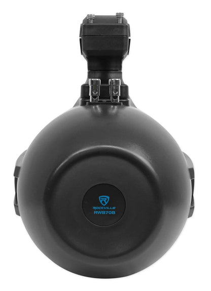 Pair Rockville RWB70B Black 6.5" 250w Marine Wakeboard 360° Swivel Tower Speakers