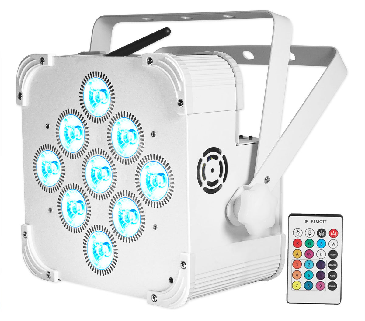 (2) BEST PAR 60 Battery Wash Lights Wireless DMX+384 Channel Controller